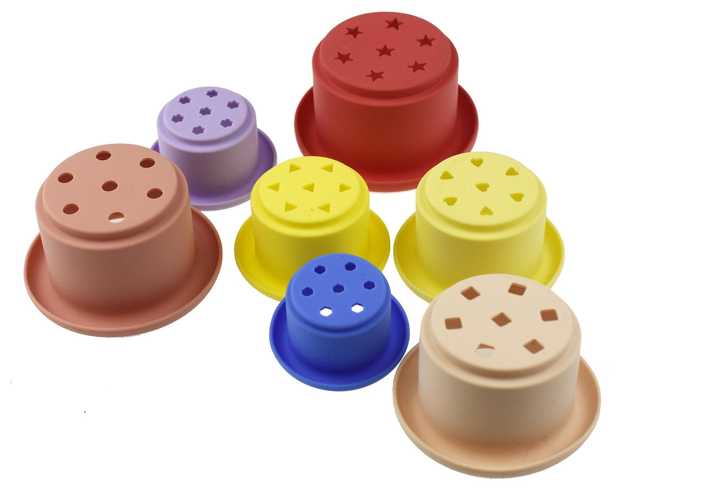 STACKING CUPS 7 PC SILICONE SET - PINK - Bamboo Sprout