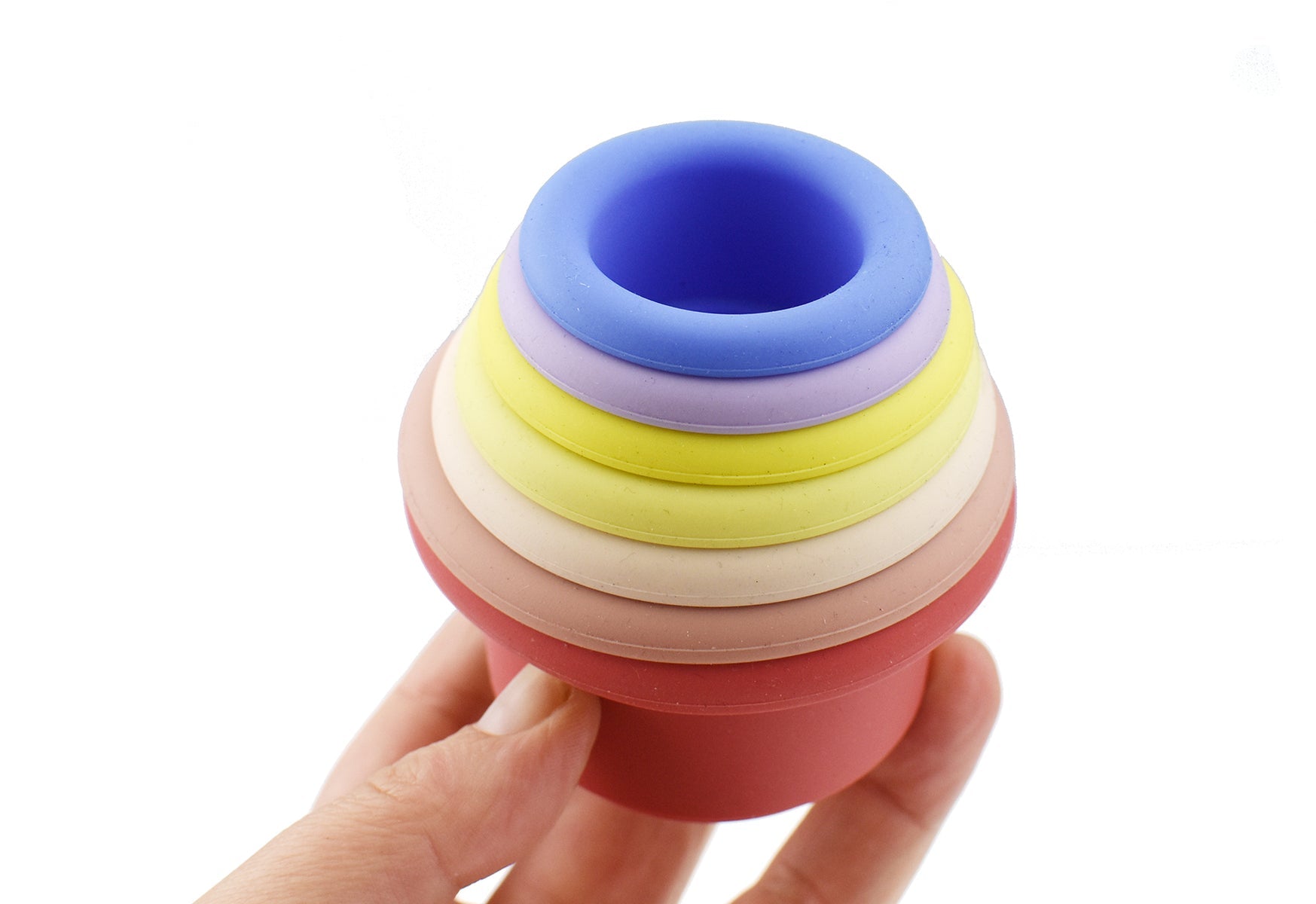 STACKING CUPS 7 PC SILICONE SET - PINK - Bamboo Sprout