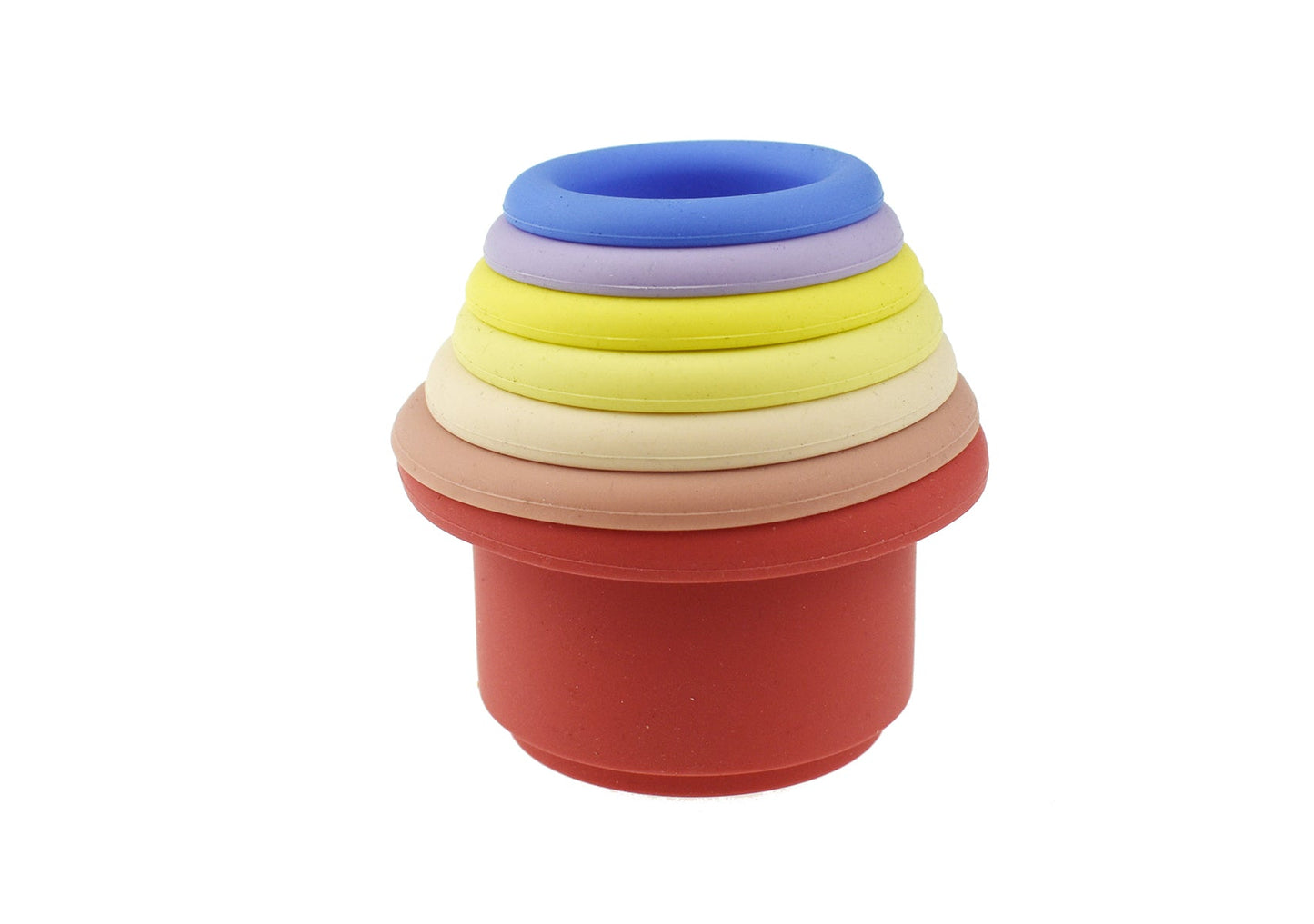 STACKING CUPS 7 PC SILICONE SET - PINK - Bamboo Sprout