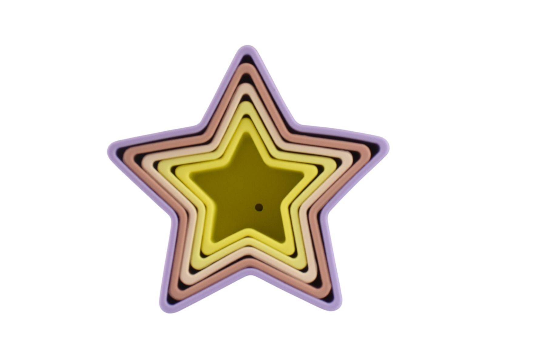STACKING STARS 5 PC SILICONE SET - PURPLE/YELLOW - Bamboo Sprout
