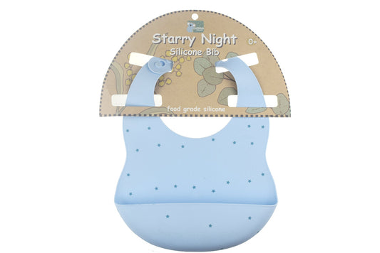 STARRY NIGHT SILICONE BIB - BLUE - Bamboo Sprout