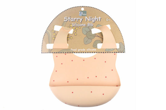 STARRY NIGHT SILICONE BIB - PINK - Bamboo Sprout