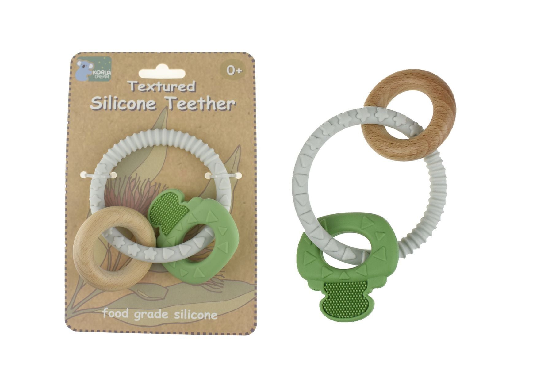 TEXTURED SILICONE KEY TEETHER - GREEN - Bamboo Sprout