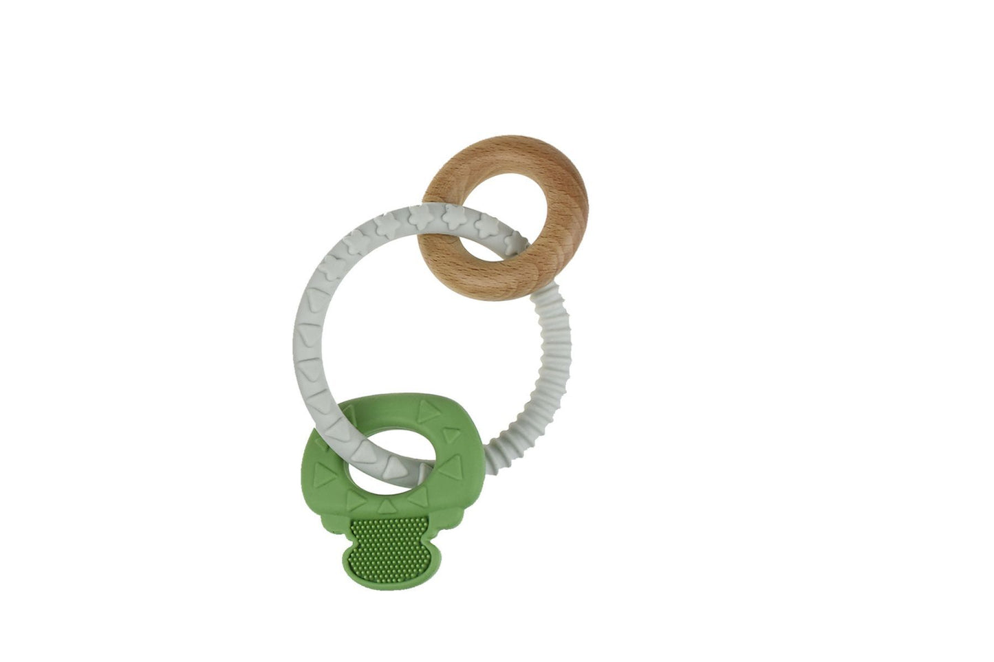 TEXTURED SILICONE KEY TEETHER - GREEN - Bamboo Sprout