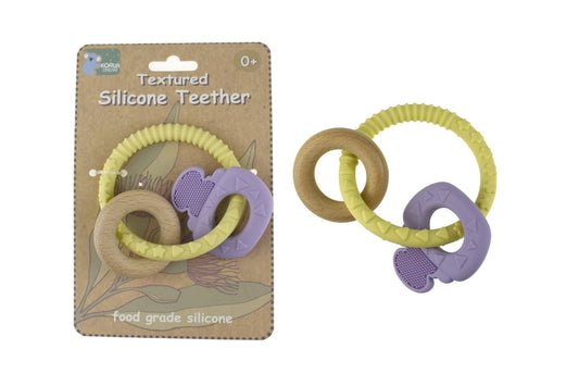 TEXTURED SILICONE KEY TEETHER - PURPLE - Bamboo Sprout