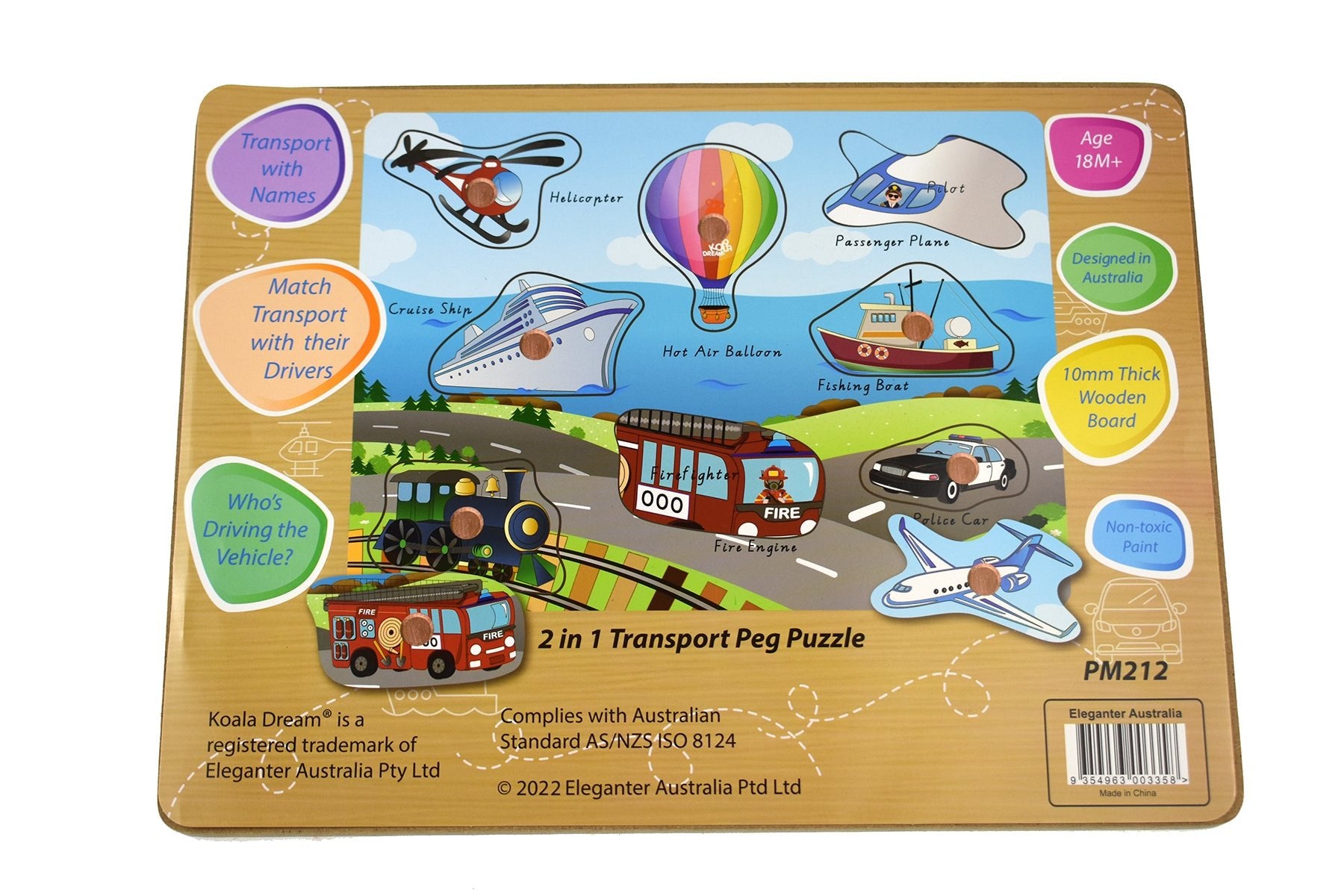 2 IN 1 TRANSPORT PEG PUZZLE - Bamboo Sprout
