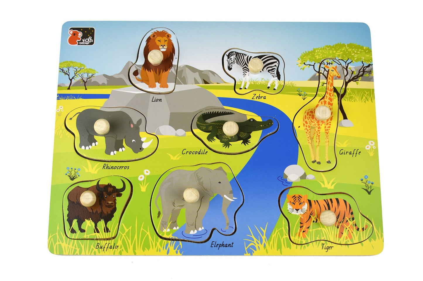 2 IN 1 WILD ANIMAL PEG PUZZLE - Bamboo Sprout