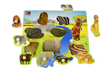2 IN 1 WILD ANIMAL PEG PUZZLE - Bamboo Sprout
