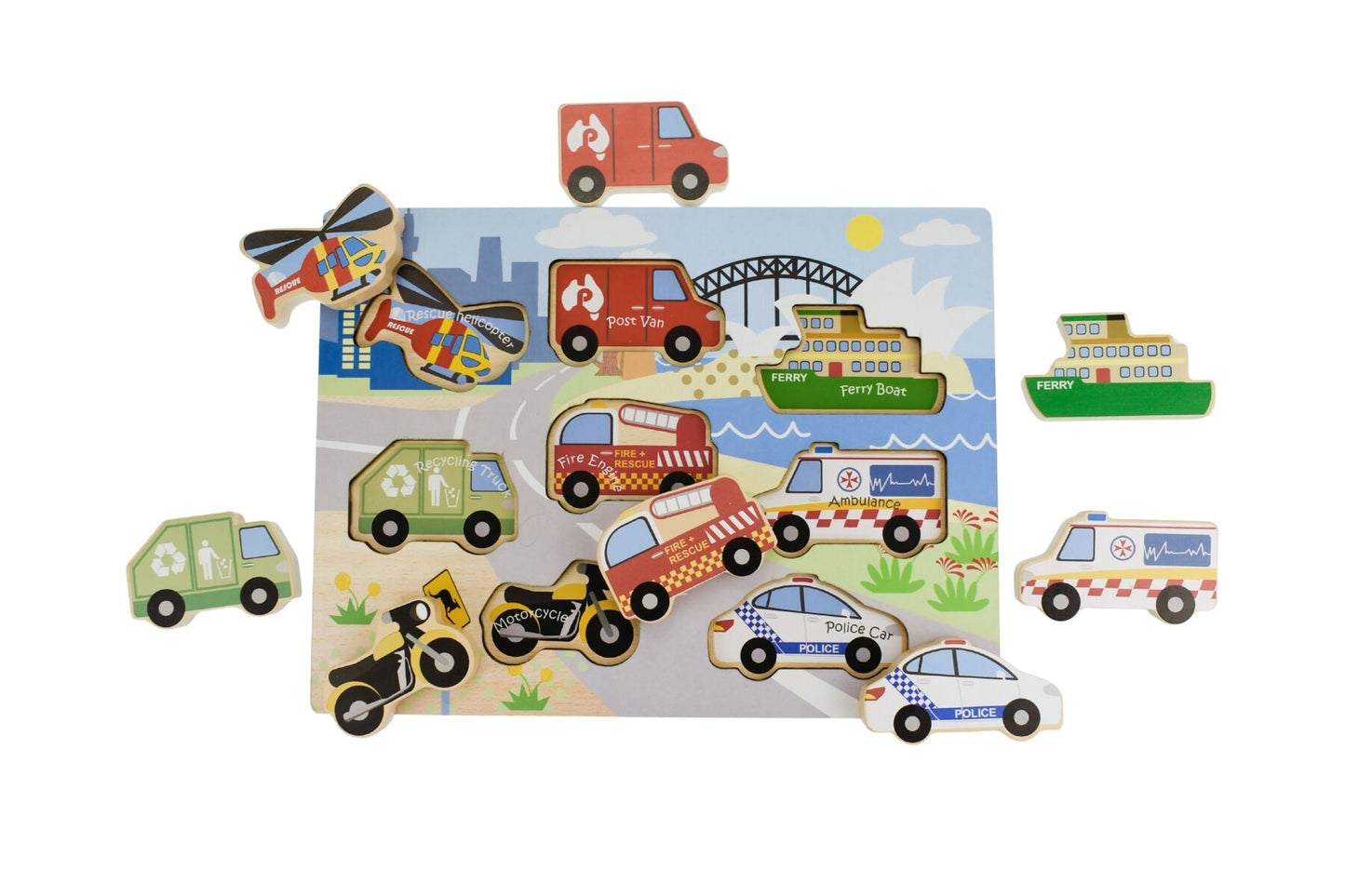 WOODEN CHUNKY AUSSIE TRANSPORT VEHICLE PUZZLE - Bamboo Sprout