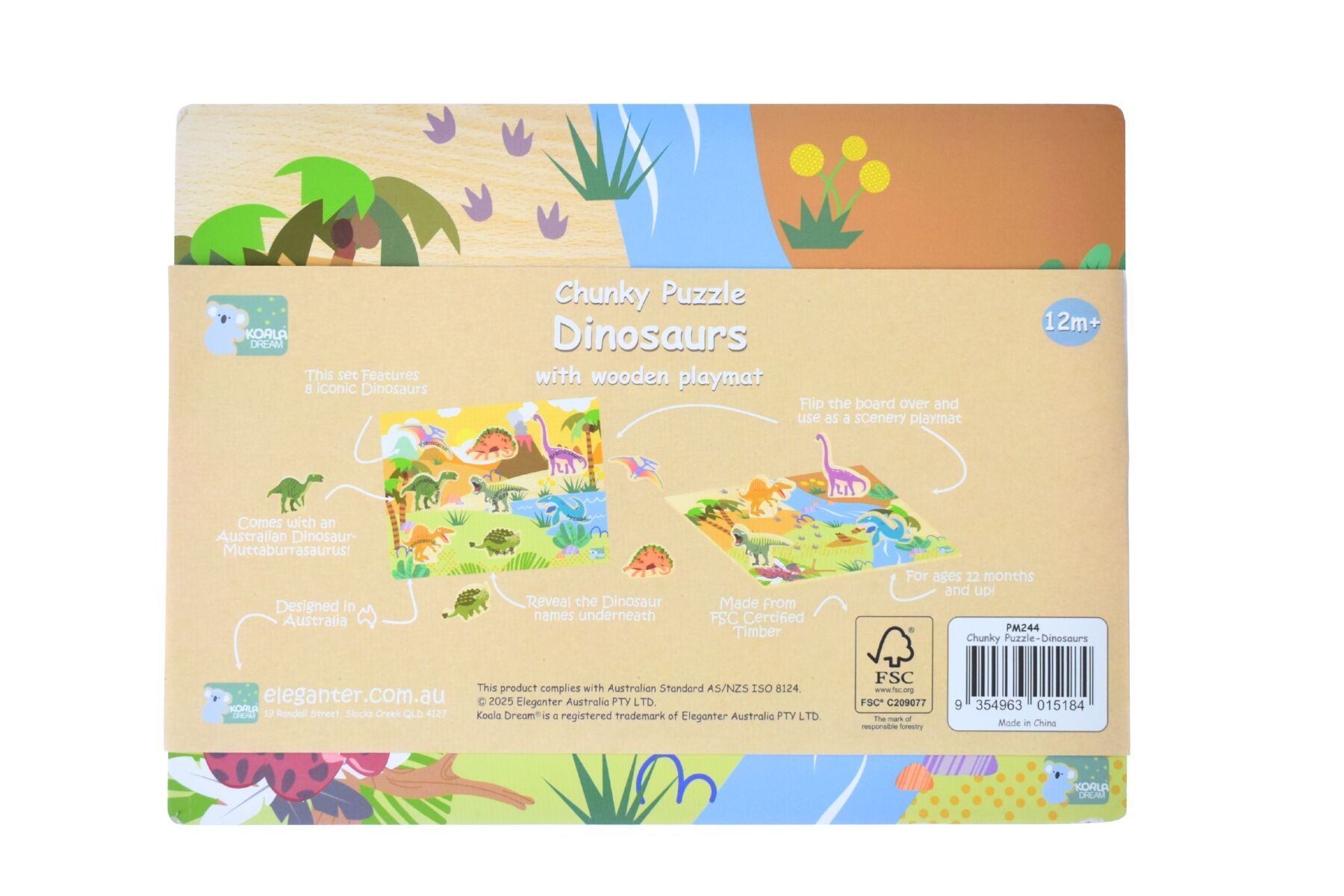 WOODEN CHUNKY DINOSAUR PUZZLE - Bamboo Sprout