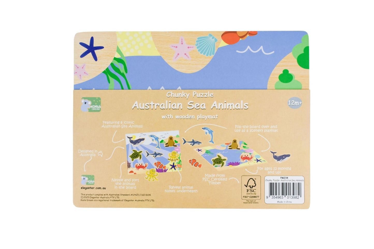 WOODEN CHUNKY PUZZLE SEA ANIMAL - Bamboo Sprout