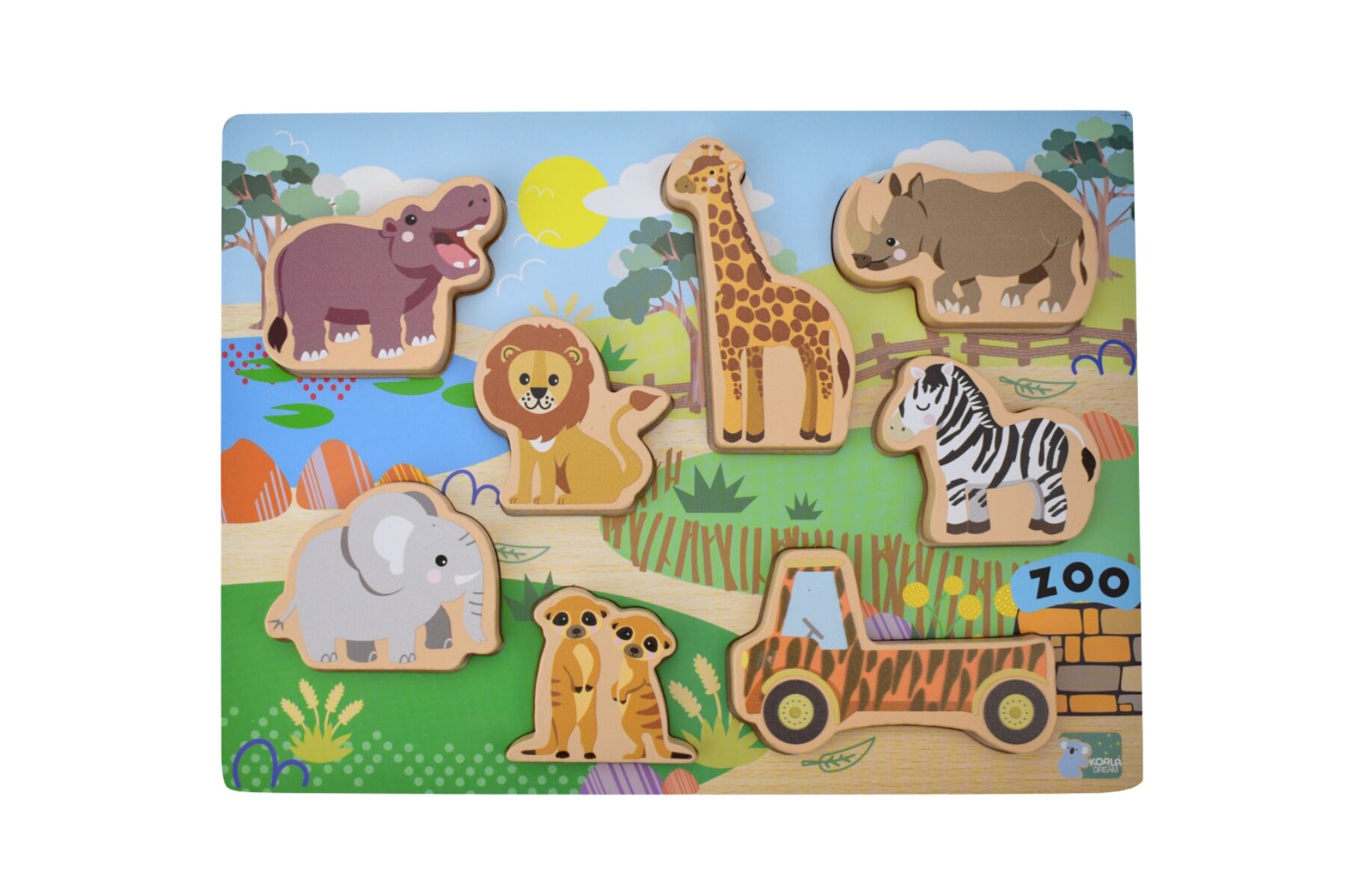 WOODEN CHUNKY ZOO ANIMALS PUZZLE - Bamboo Sprout