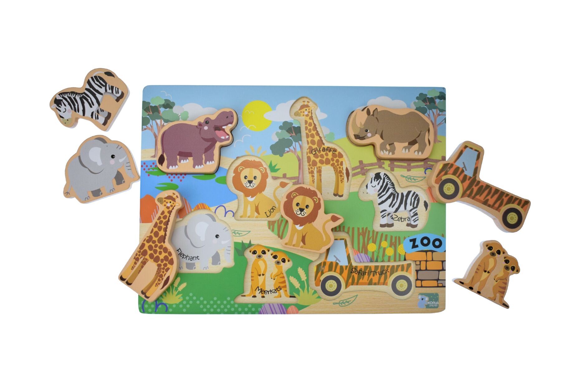 WOODEN CHUNKY ZOO ANIMALS PUZZLE - Bamboo Sprout