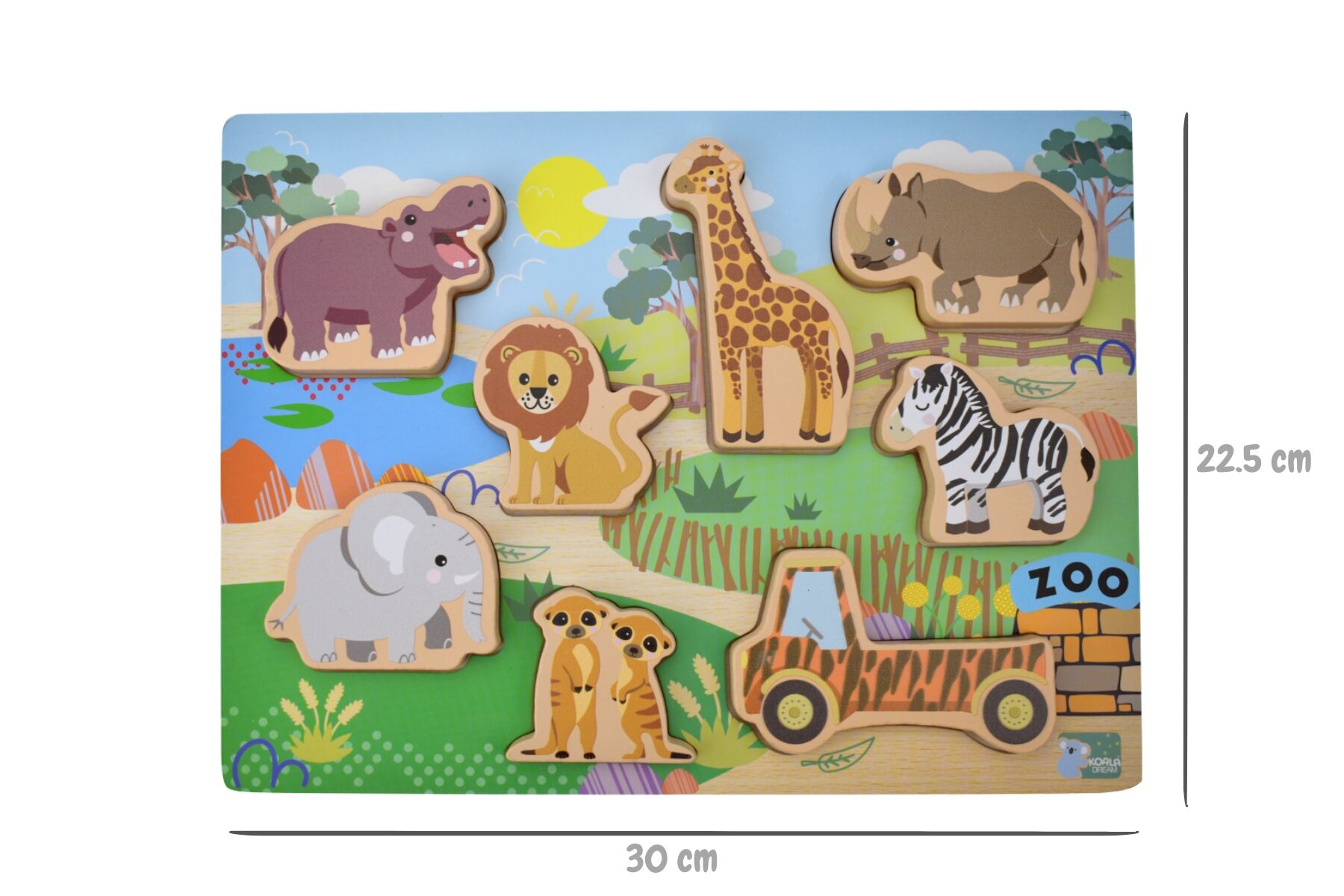 WOODEN CHUNKY ZOO ANIMALS PUZZLE - Bamboo Sprout