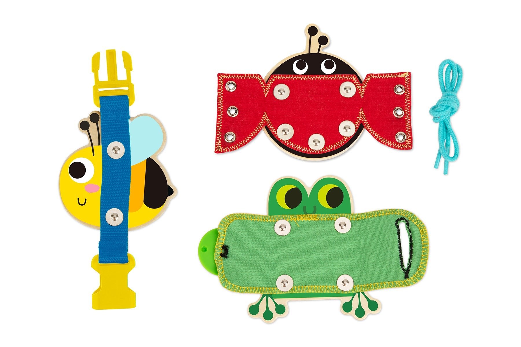 BASIC SKILLS LACING BUTTONS WOODEN PUZZLE BOARD - Bamboo Sprout