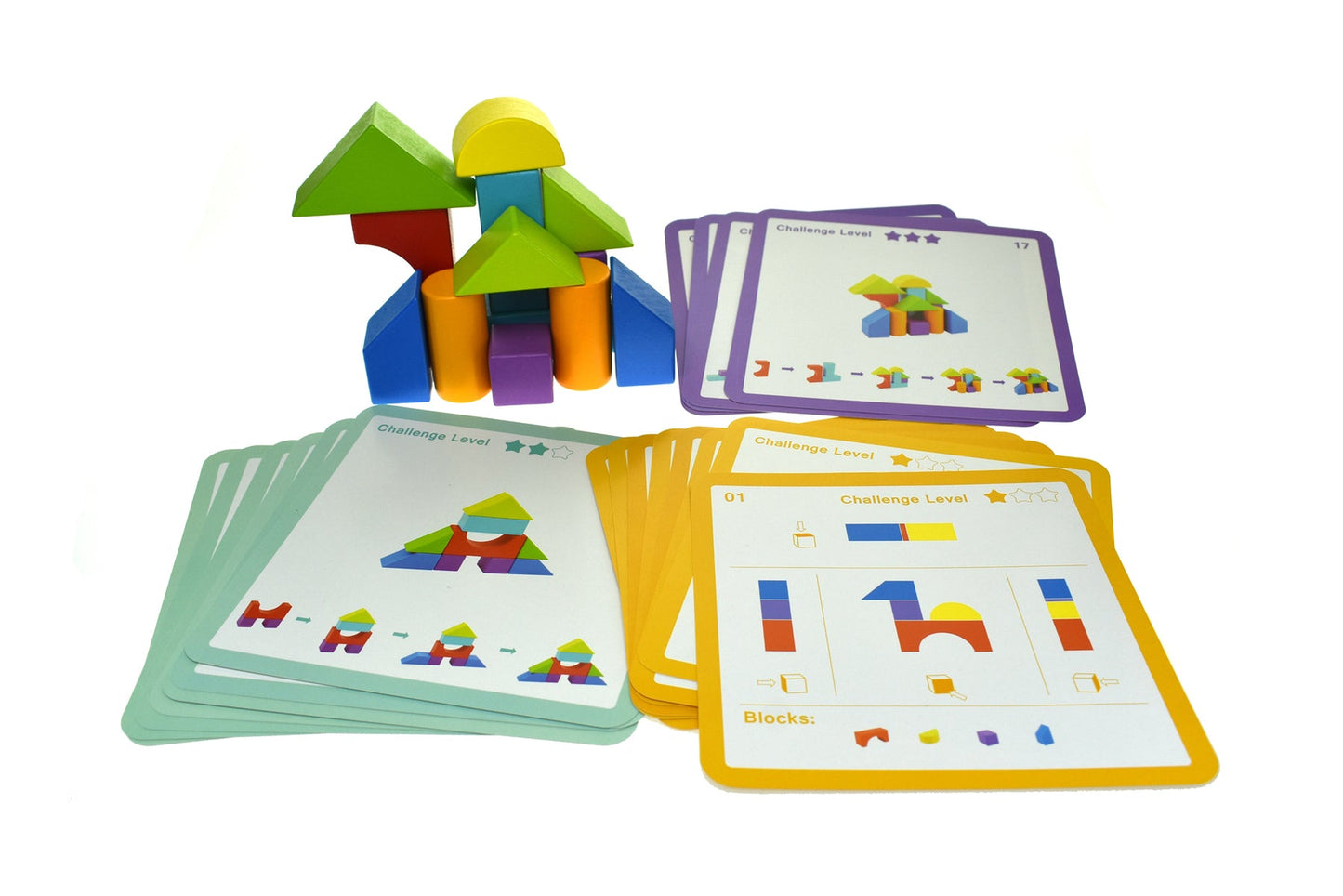 Tooky Toy Block Building Logic Game featuring colorful wooden blocks for creative construction and brain development.