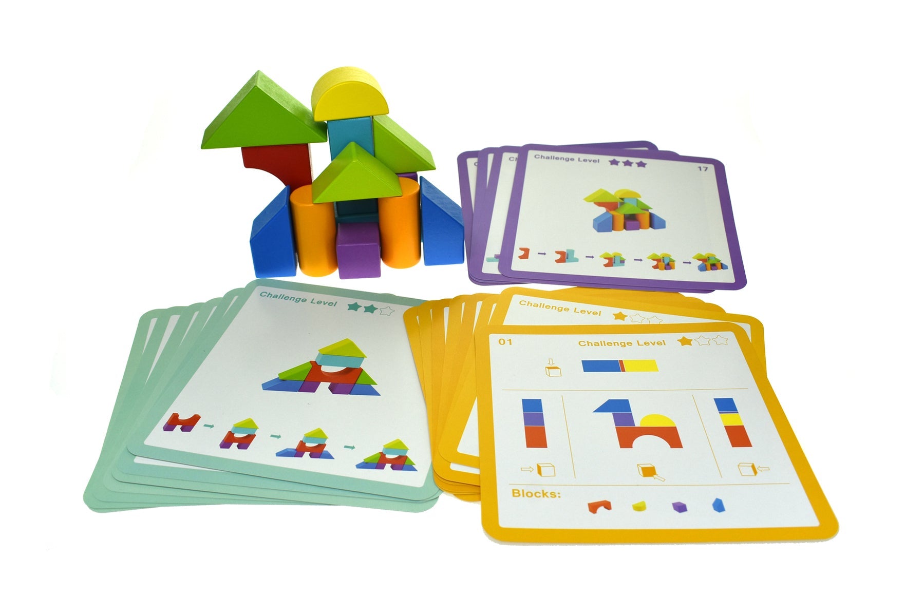 Tooky Toy Block Building Logic Game featuring colorful wooden blocks for creative construction and brain development.