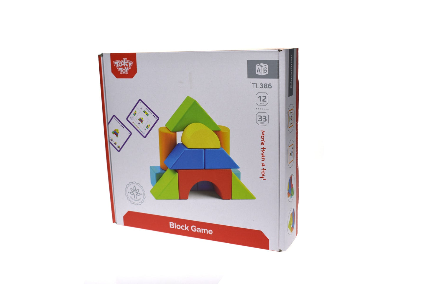 Tooky Toy Block Building Logic Game with colorful wooden blocks and educational design for creative learning and problem-solving.