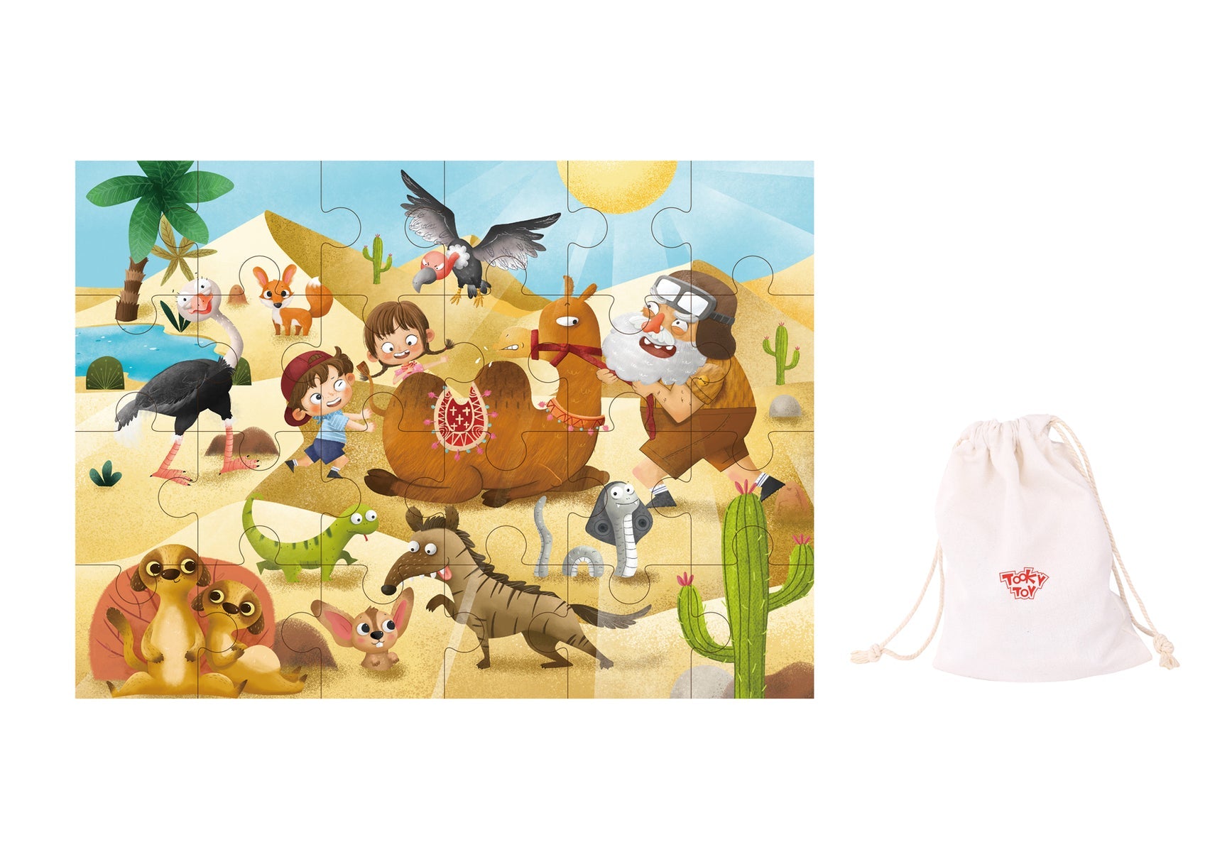 DESERT EXPLORATION JIGSAW PUZZLE 24PCS INCLUDE A WOODEN PUZZLE FRAME - Bamboo Sprout