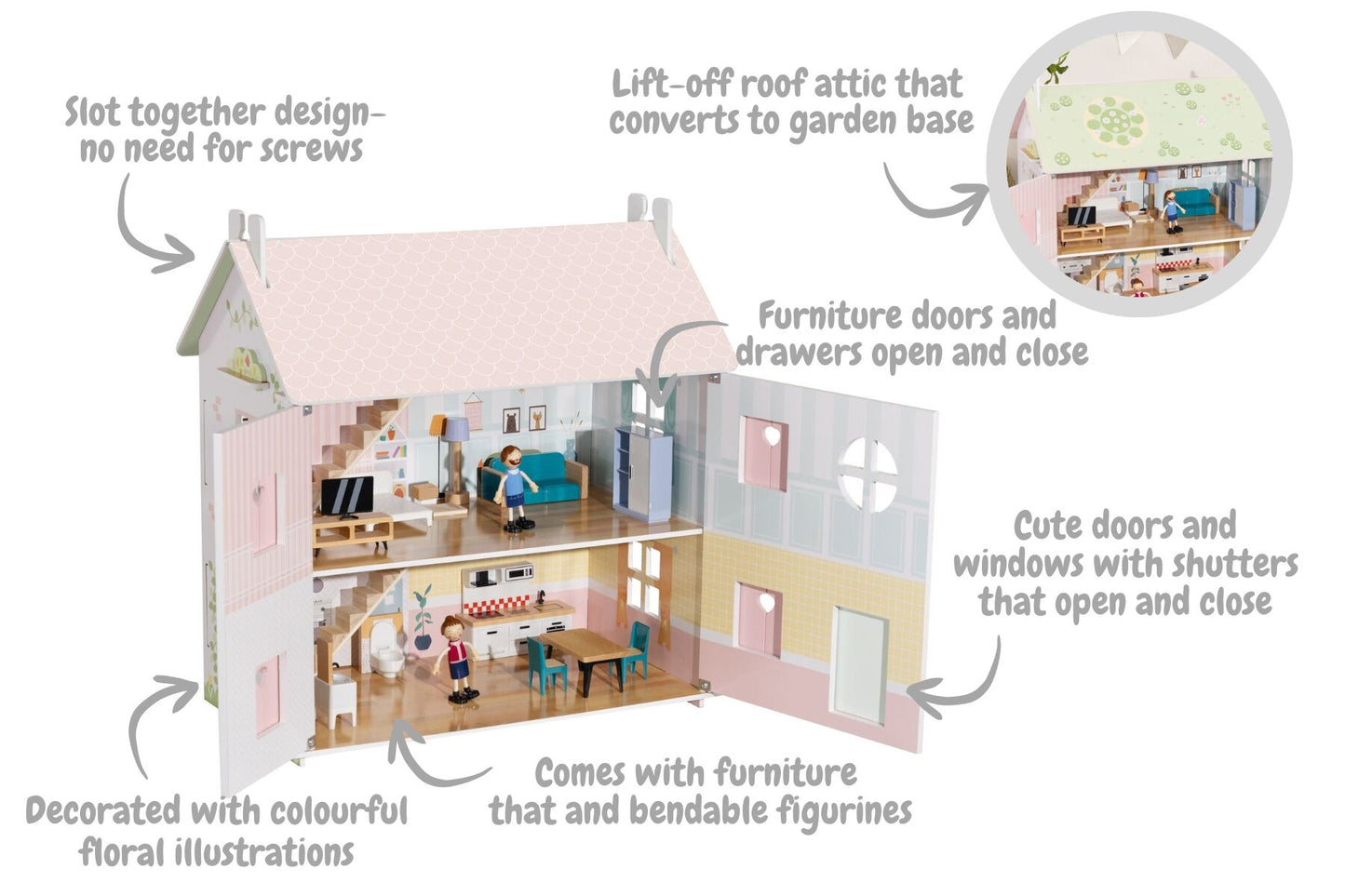 WOODEN DOLL HOUSE - Bamboo Sprout