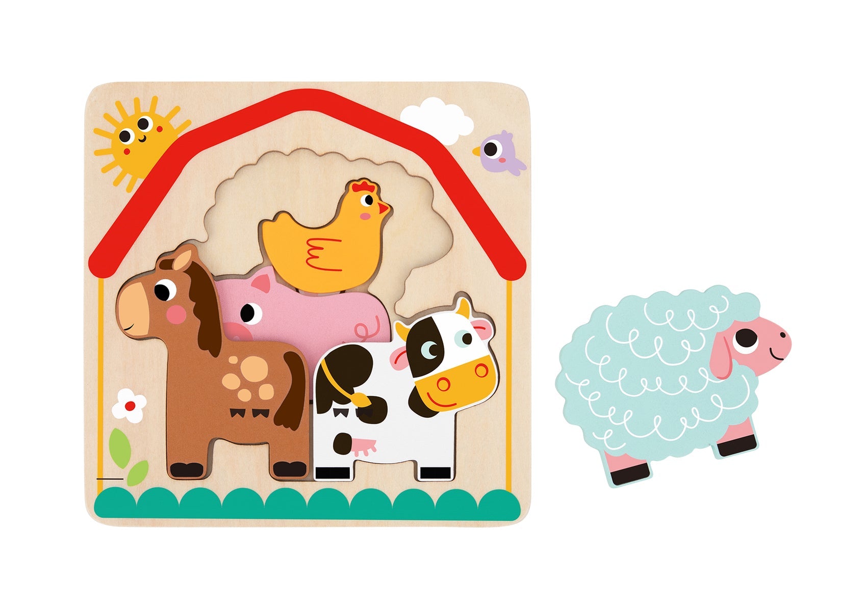 MULTI - LAYERED FARM ANIMAL PUZZLE - Bamboo Sprout