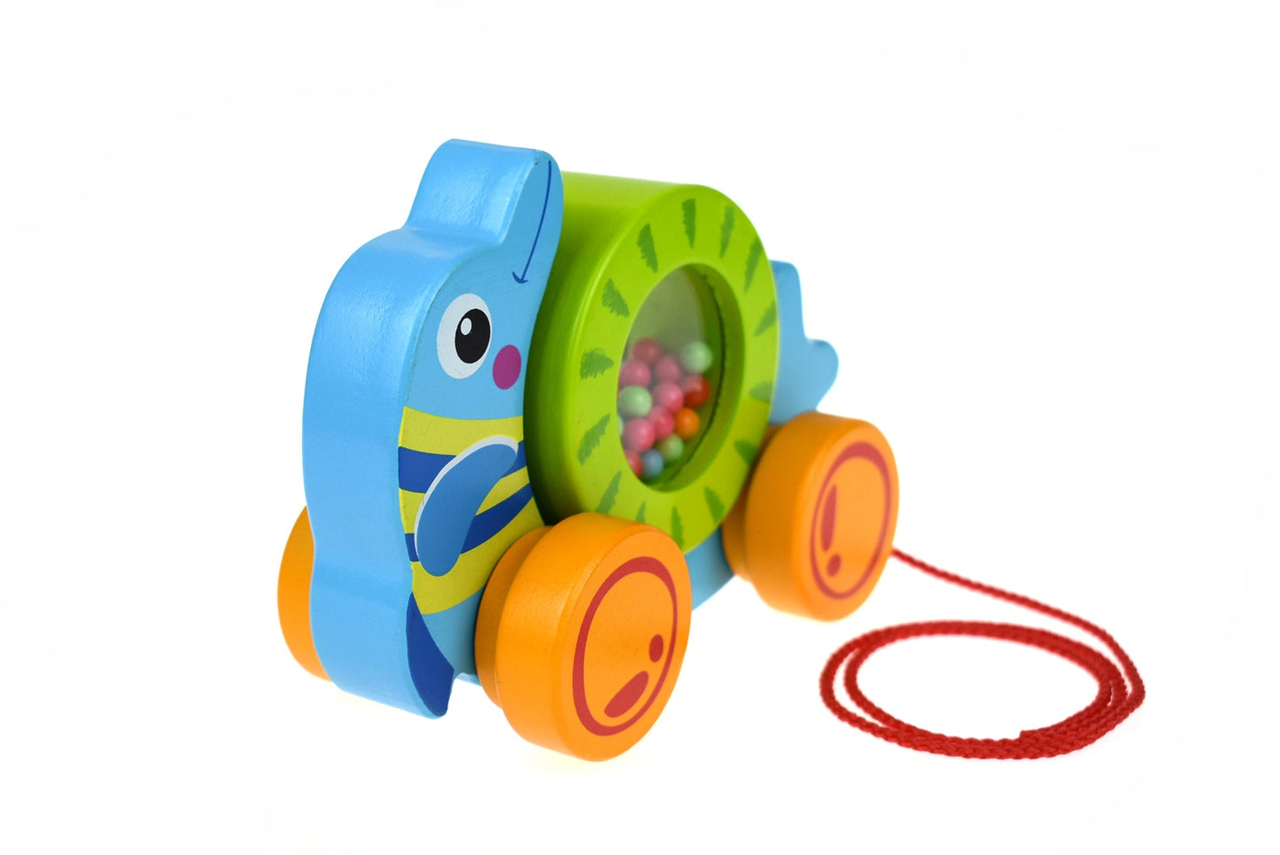 PULL ALONG ROLLING DOLPHIN WITH BEADS - Bamboo Sprout