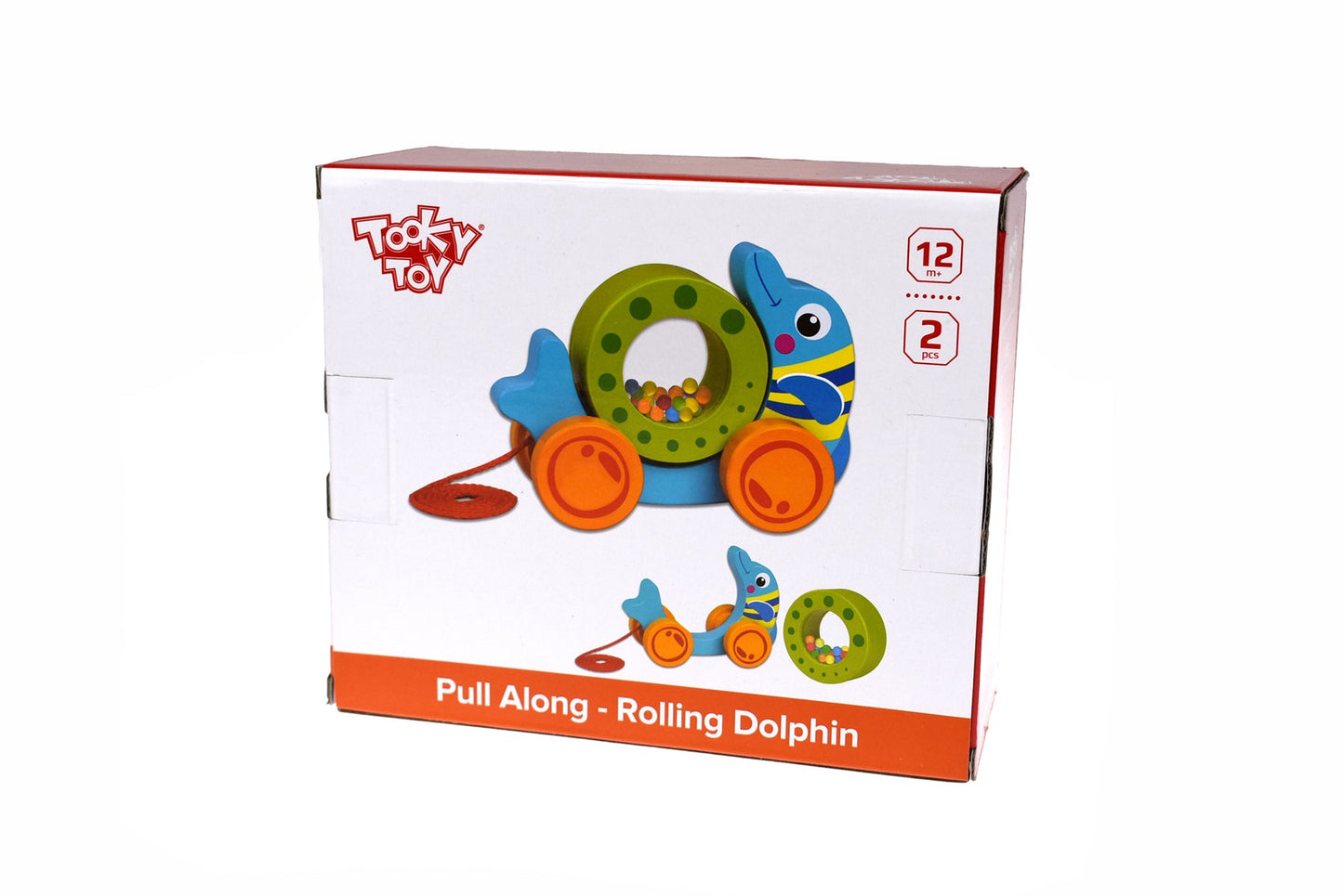 PULL ALONG ROLLING DOLPHIN WITH BEADS - Bamboo Sprout