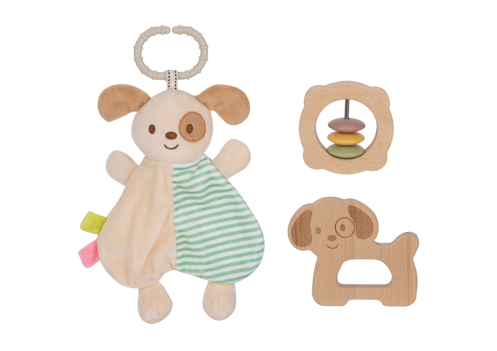 BABY COMFORTER RATTLE GIFT SET - PUPPY DOG - Bamboo Sprout