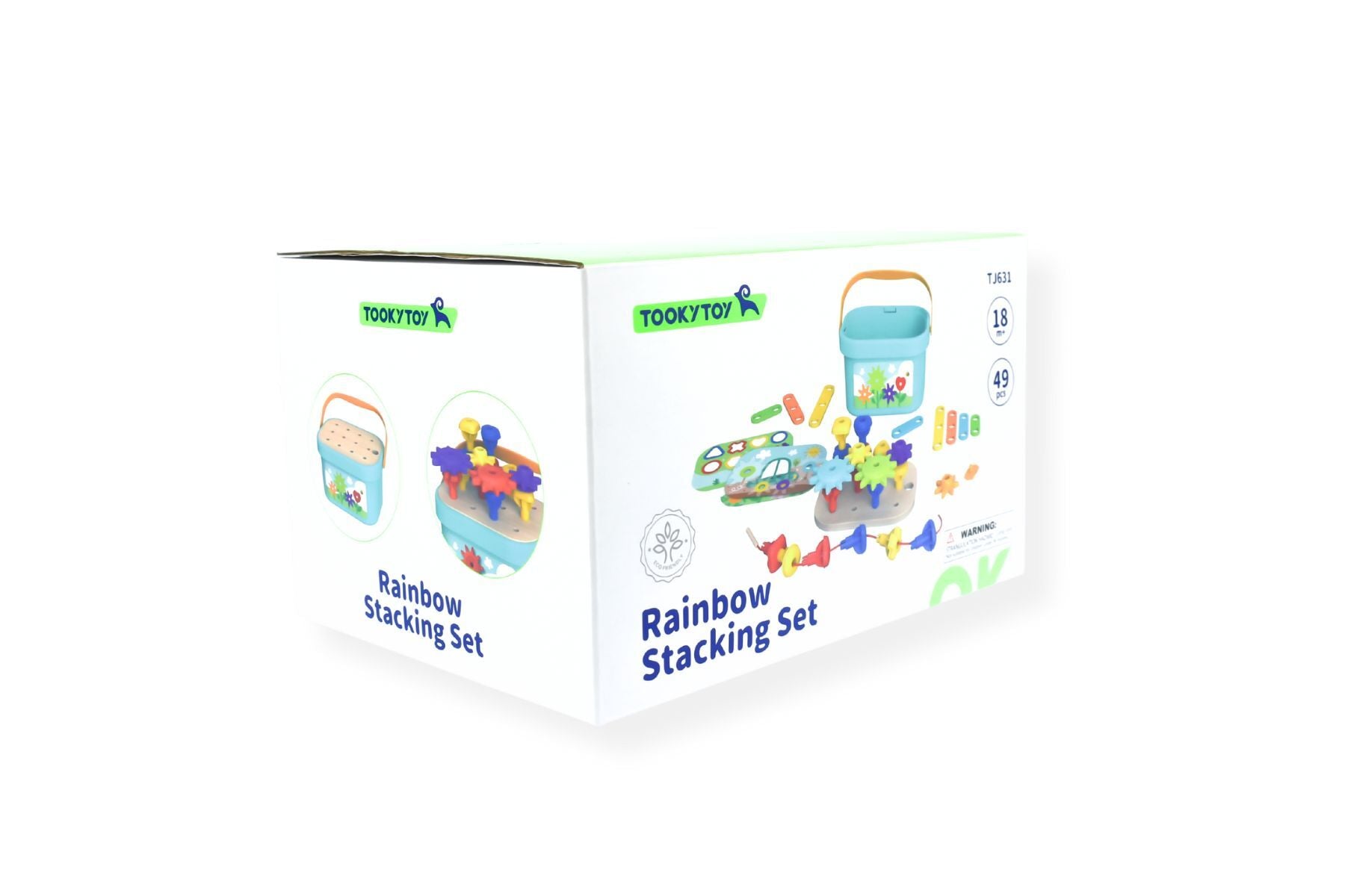 RAINBOW PEGS AND COGS STACKING AND LACING SET - Bamboo Sprout