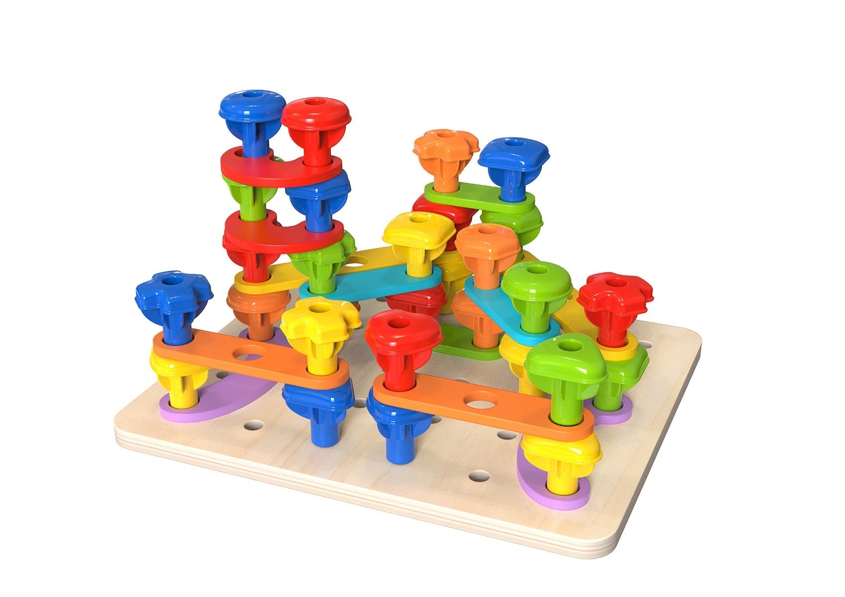 RAINBOW STACKING PEGS - Bamboo Sprout