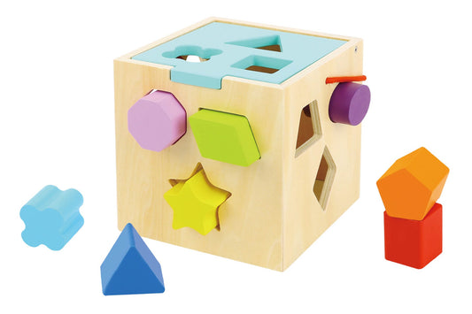 SHAPE SORTER WITH 12 PCS WOODEN BLOCKS - Bamboo Sprout