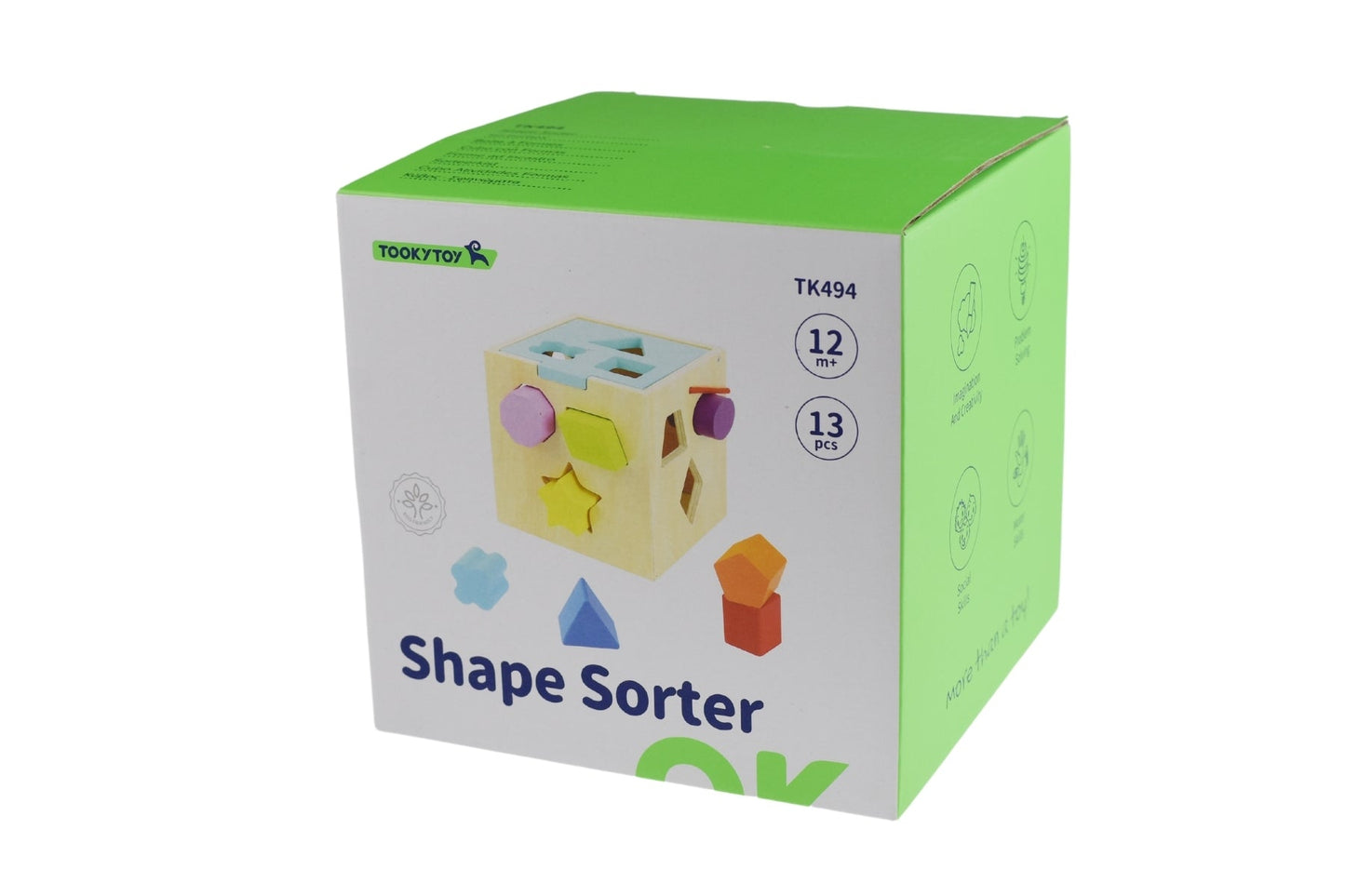 SHAPE SORTER WITH 12 PCS WOODEN BLOCKS - Bamboo Sprout