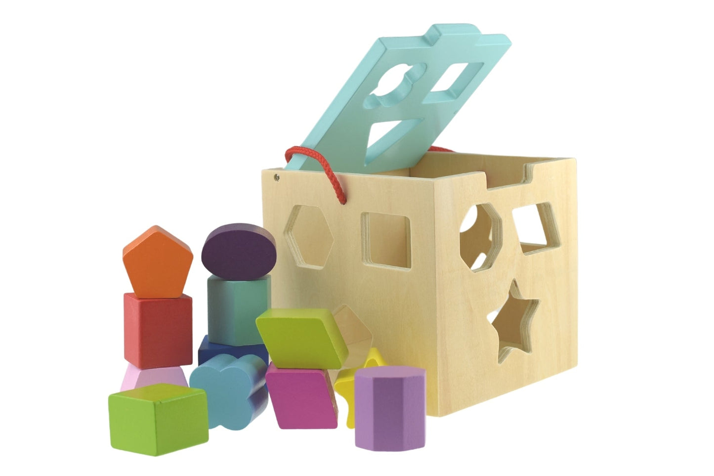SHAPE SORTER WITH 12 PCS WOODEN BLOCKS - Bamboo Sprout