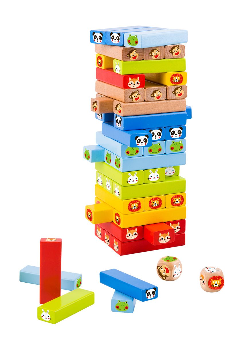 STACKING BLOCK ANIMALS BOARD GAME - Bamboo Sprout