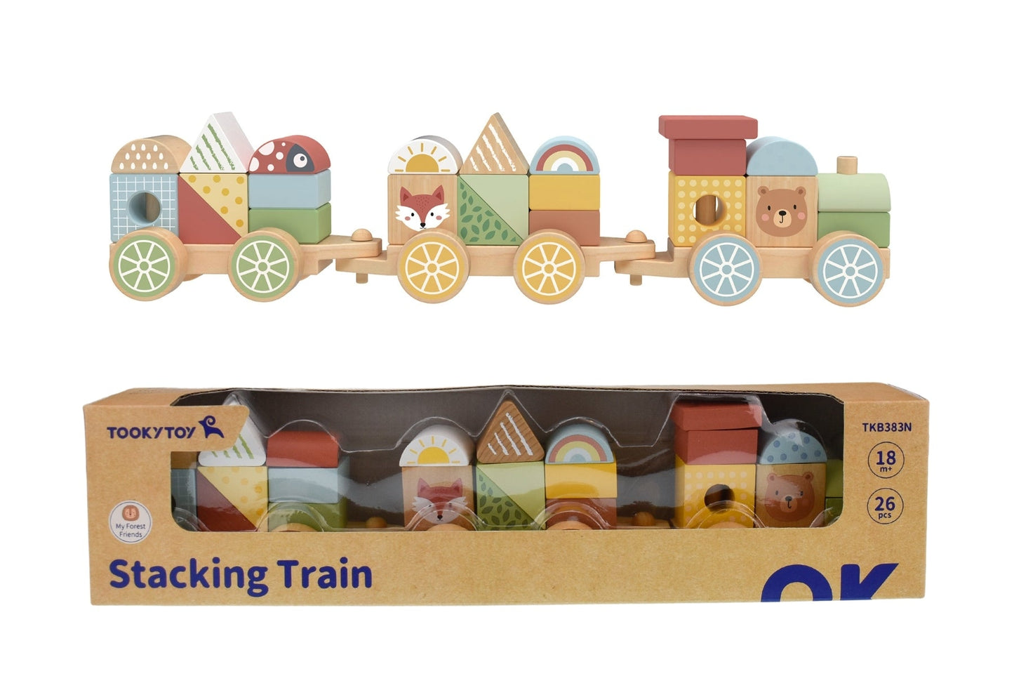 MY FOREST FRIENDS STACKING BLOCKS TRAIN - Bamboo Sprout