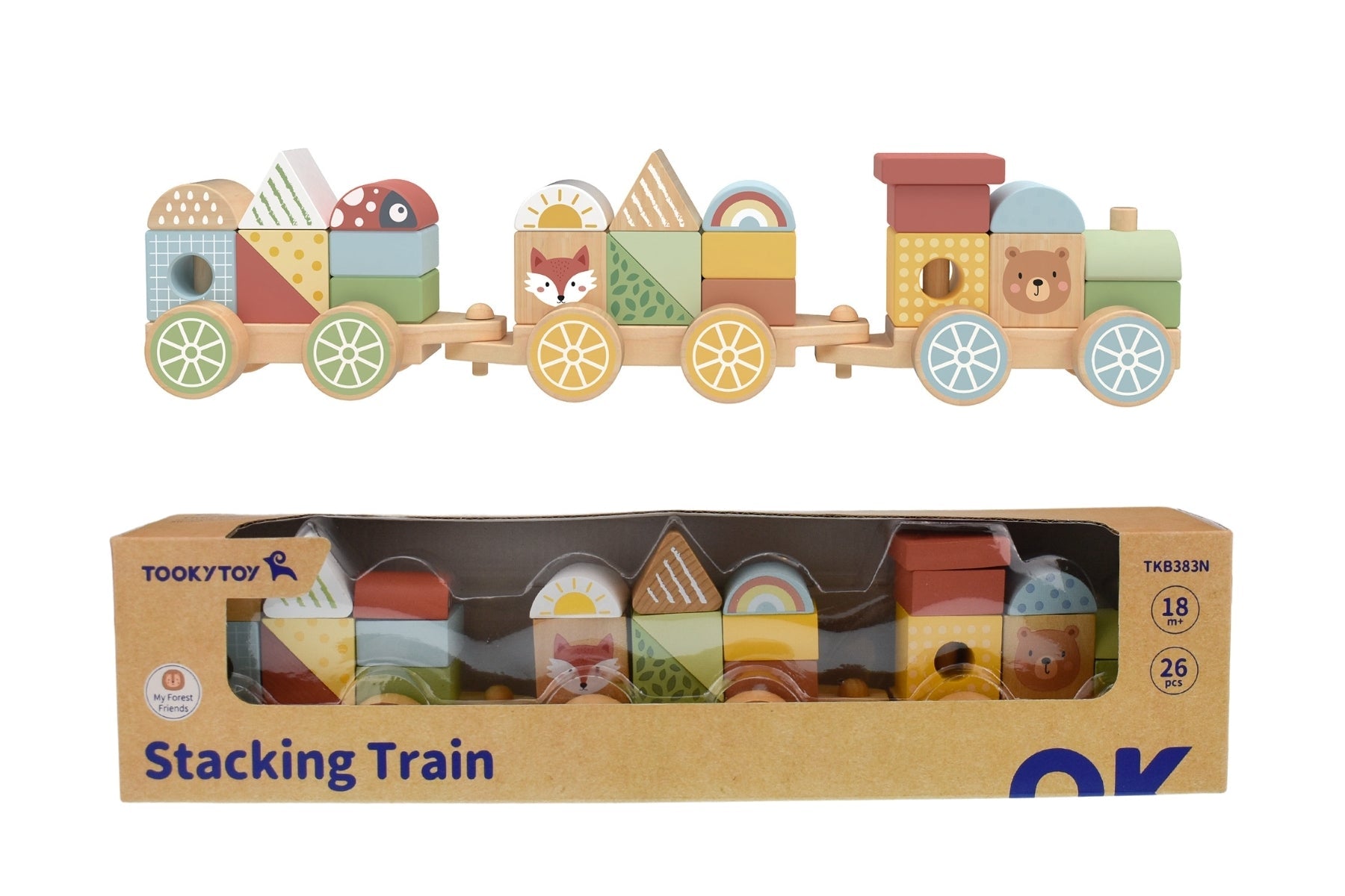 MY FOREST FRIENDS STACKING BLOCKS TRAIN - Bamboo Sprout