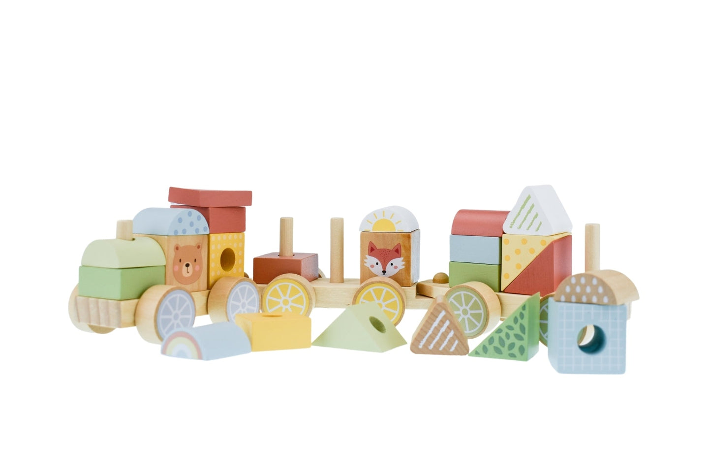 MY FOREST FRIENDS STACKING BLOCKS TRAIN - Bamboo Sprout