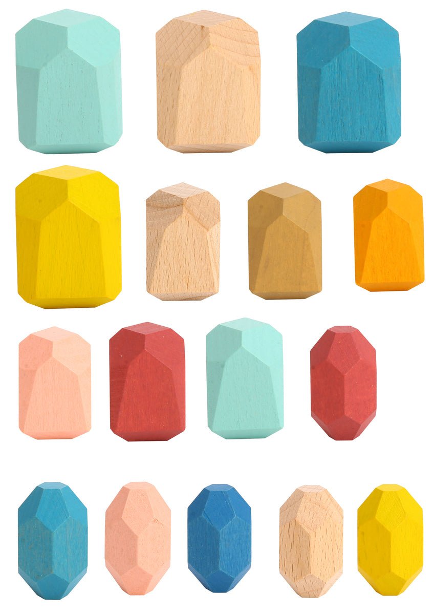WOODEN STACKING STONE BLOCKS - Bamboo Sprout