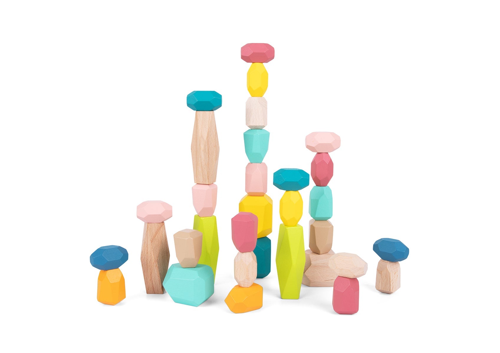 WOODEN STACKING STONE BLOCKS LARGE 32PCS - Bamboo Sprout