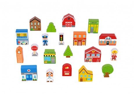TOWN PLAY SET IN WOODEN CASE - Bamboo Sprout
