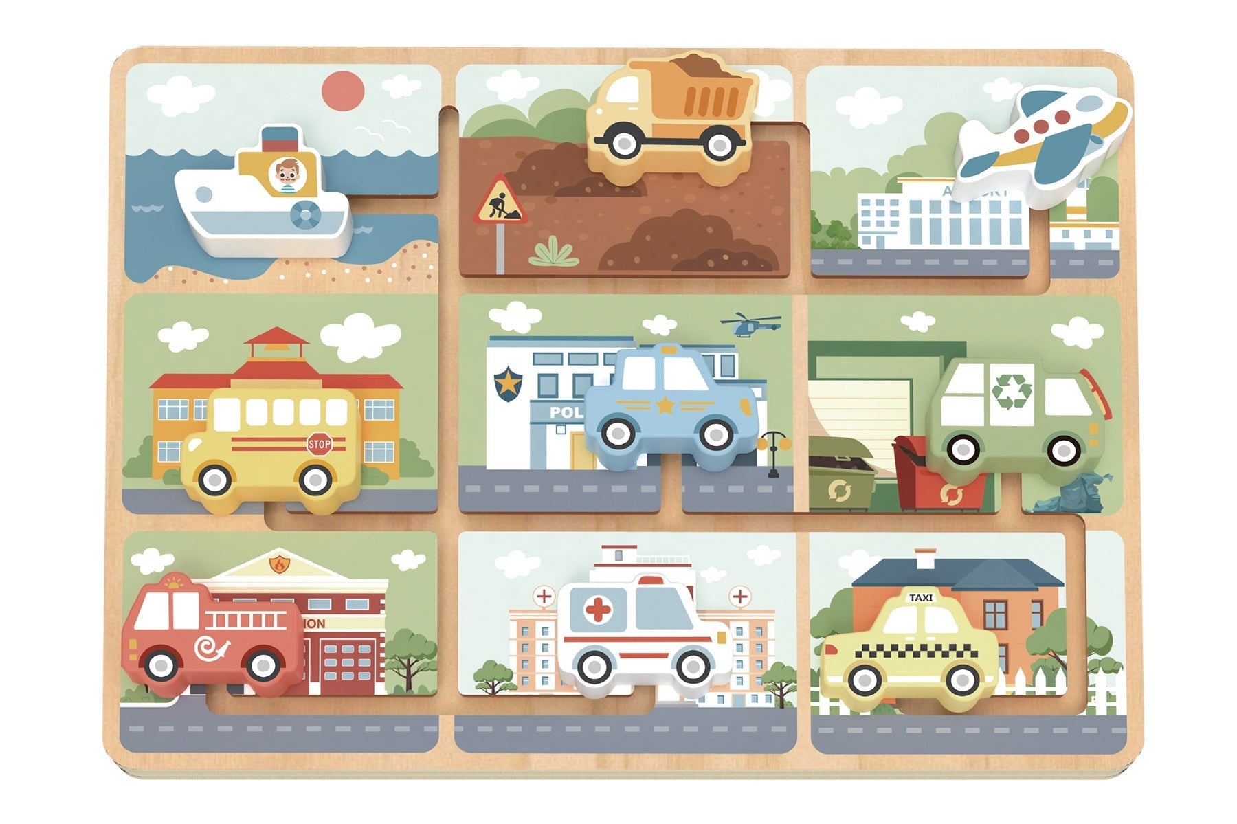 TRAFFIC MAZE PUZZLE BOARD - Bamboo Sprout