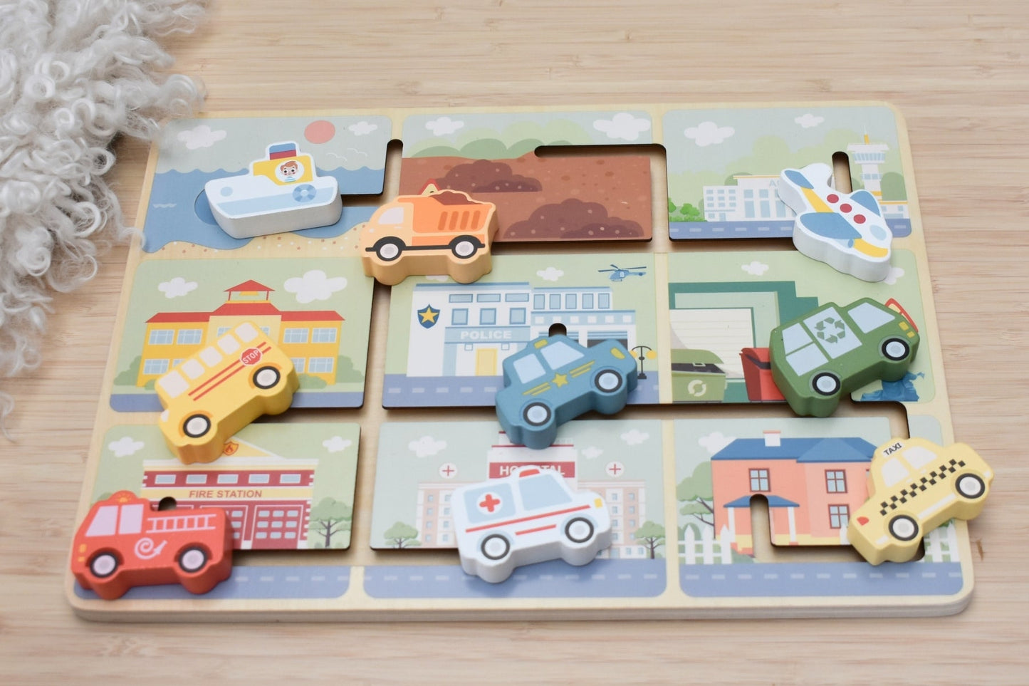 TRAFFIC MAZE PUZZLE BOARD - Bamboo Sprout