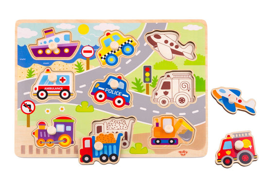VEHICLE PEG PUZZLE - Bamboo Sprout