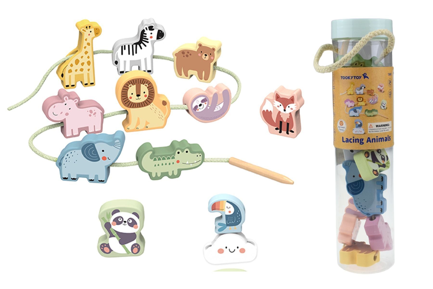 MY FOREST FRIENDS LACING BLOCKS - WILD ANIMALS - Bamboo Sprout