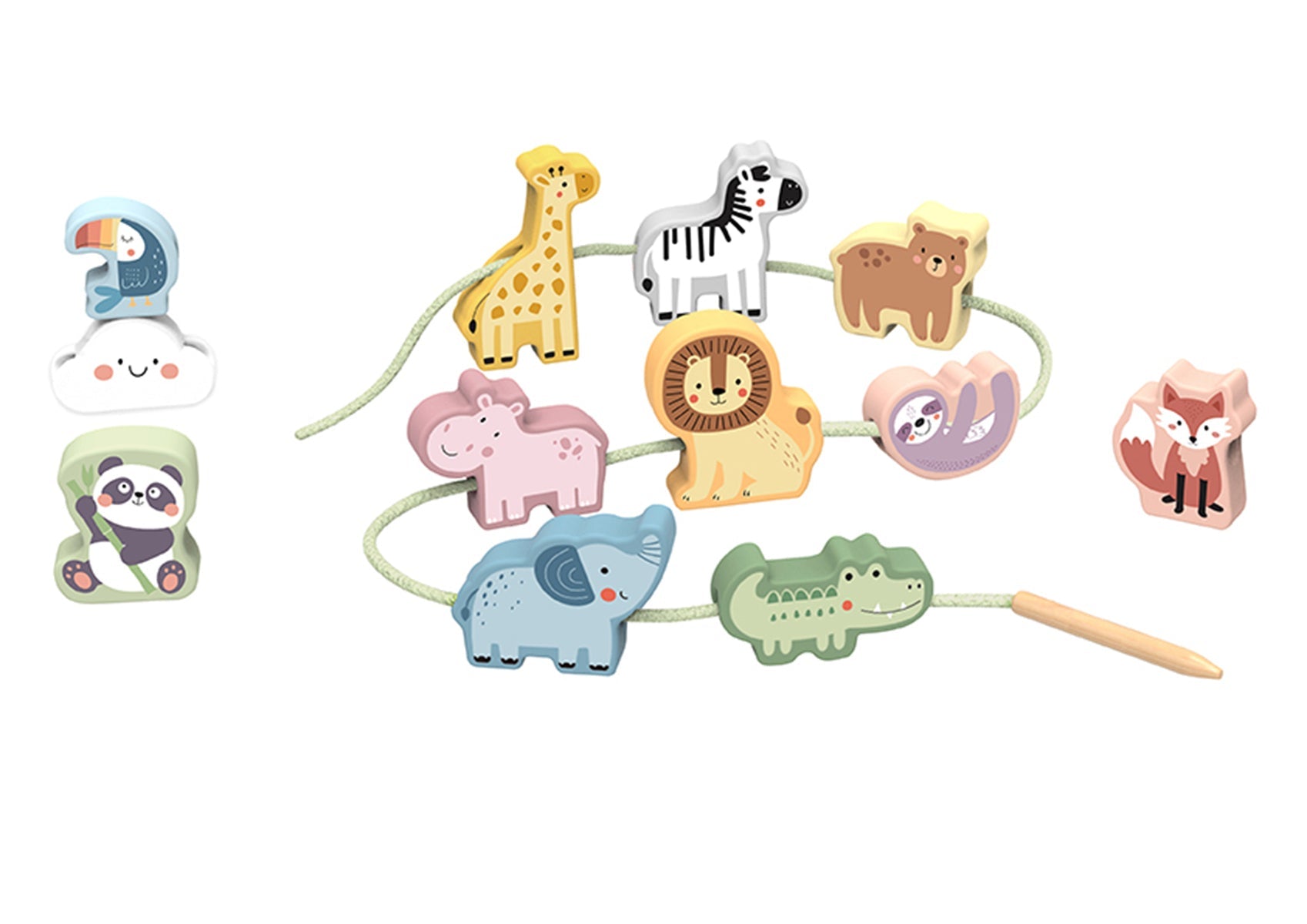 MY FOREST FRIENDS LACING BLOCKS - WILD ANIMALS - Bamboo Sprout