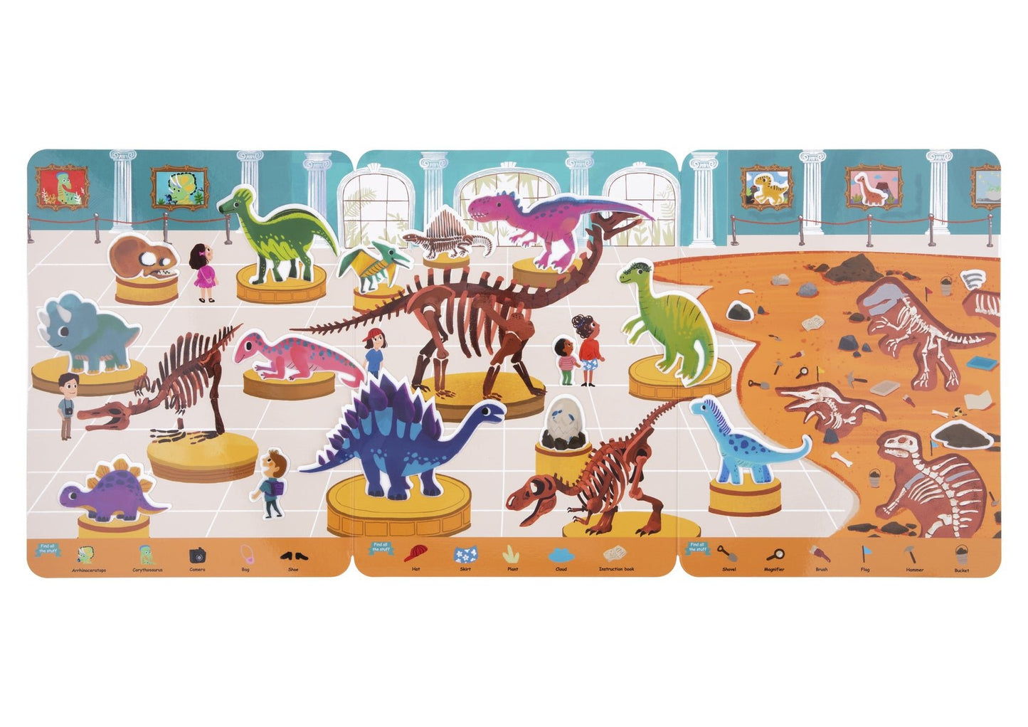 SILICONE STICKER BOOK - DINOSAUR MUSEUM - Bamboo Sprout