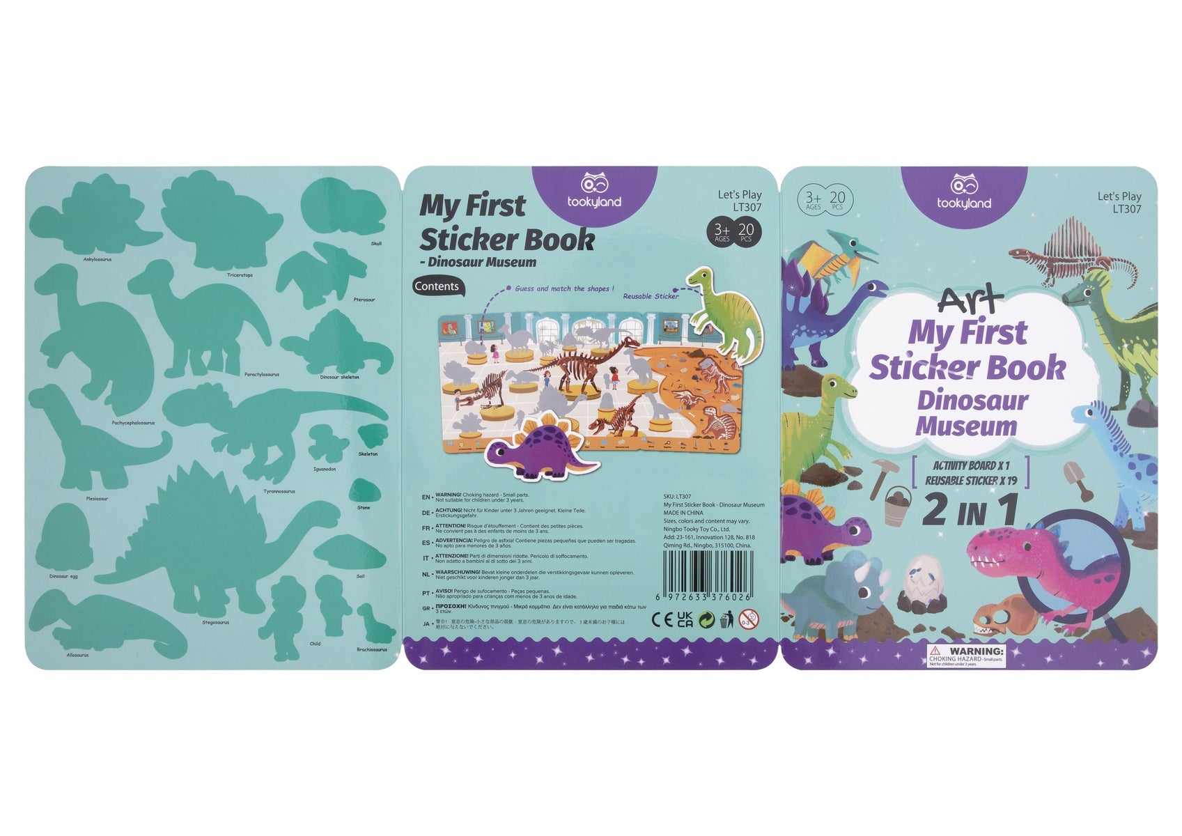 SILICONE STICKER BOOK - DINOSAUR MUSEUM - Bamboo Sprout