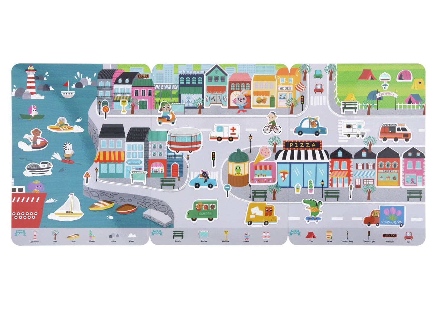 SILICONE STICKER BOOK - BUSY CITY - Bamboo Sprout