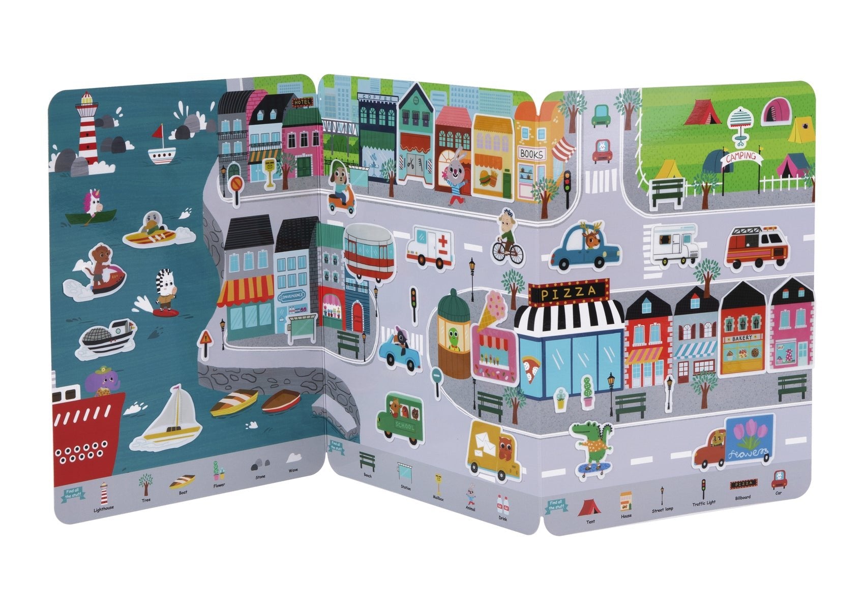 SILICONE STICKER BOOK - BUSY CITY - Bamboo Sprout