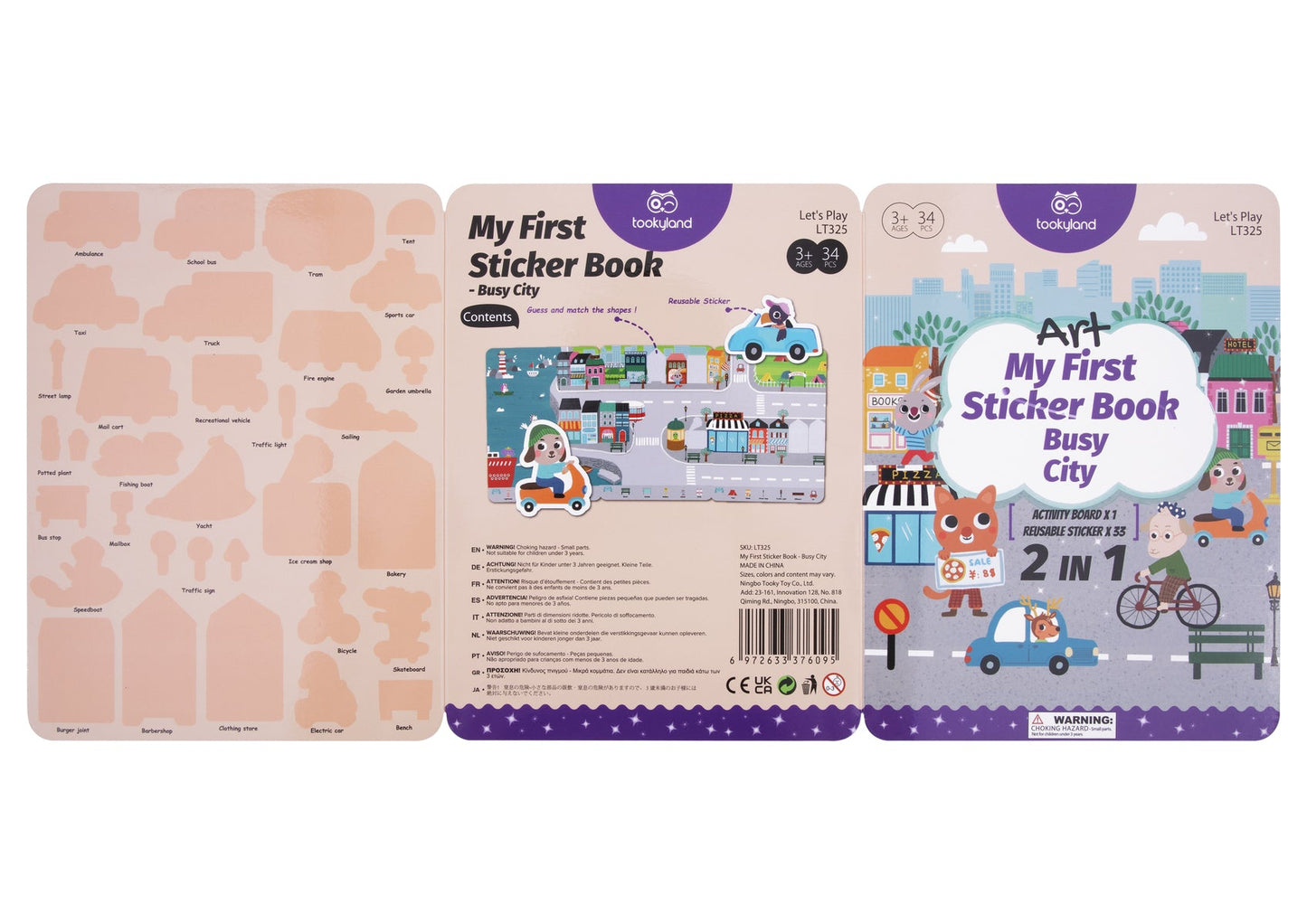 SILICONE STICKER BOOK - BUSY CITY - Bamboo Sprout